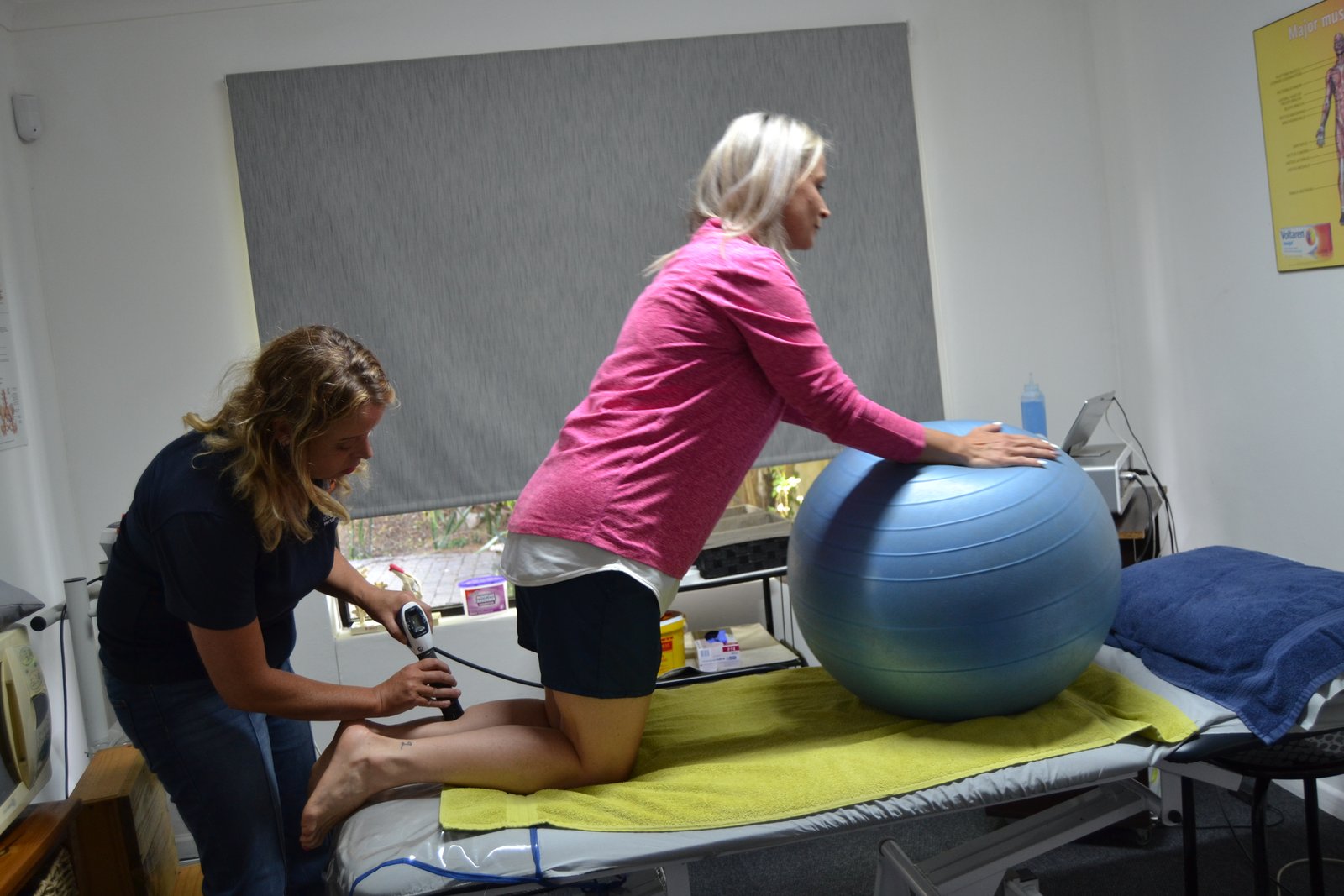 Patient completing a guided rehabilitation exercise